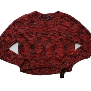 Material Girl Sweater Cropped womens sz Large Red/